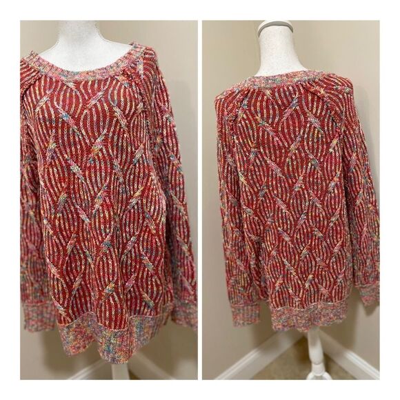 NWT Red multicolor knit sweater size XS - Picture 6 of 6